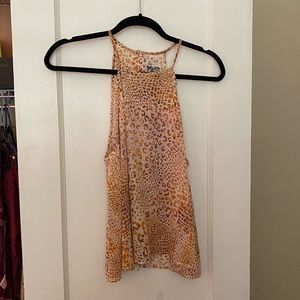 Show Me Your Mumu Orange and Peach Cheetah tank